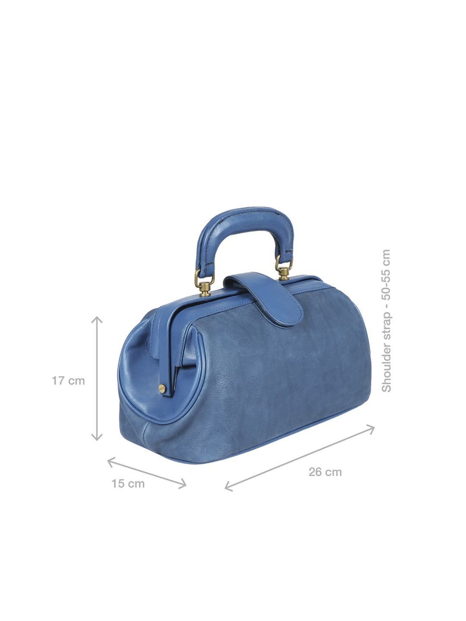 Hidesign Blue Solid Medium Handbag