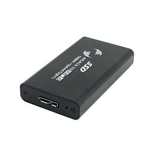 Cablecc Black Color 50mm Mini PCI-E mSATA 6Gbps Solid State SSD to USB 3.0 Hard Disk case Enclosure