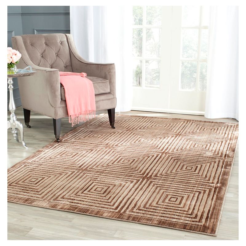 Brown/Beige Geometric Loomed Area Rug - (8'X10') - Safavieh