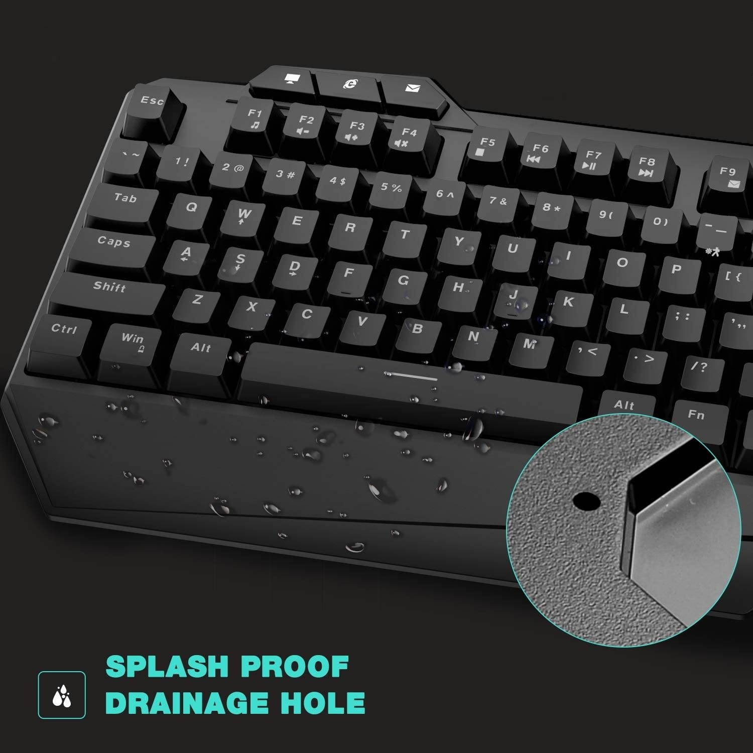 HAVIT Rainbow Backlit Wired Gaming Keyboard 104 Keys LED USB Ergonomic Wrist Rest Keyboard for Windows PC Gamer Desktop, Computer (Black)