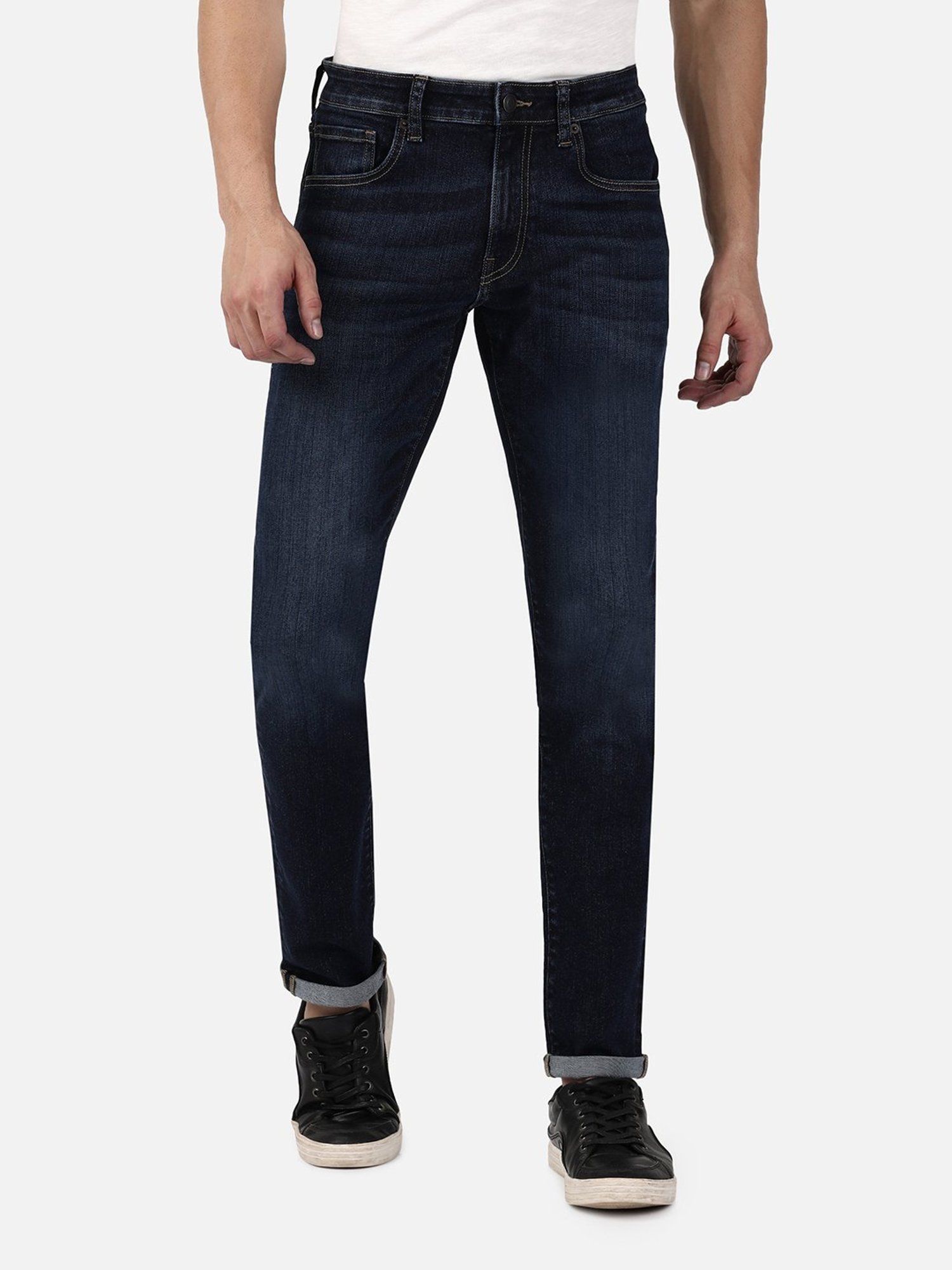 Passion Dark Blue Slim Fit Lightly Washed Jeans