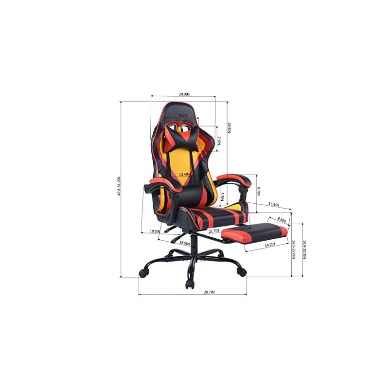 PC Racing Style Gaming Chair Ergonomic High Back Office Desk Chair Leather with Lumbar Support Flip Up Arms Headrest Executive Computer Chair