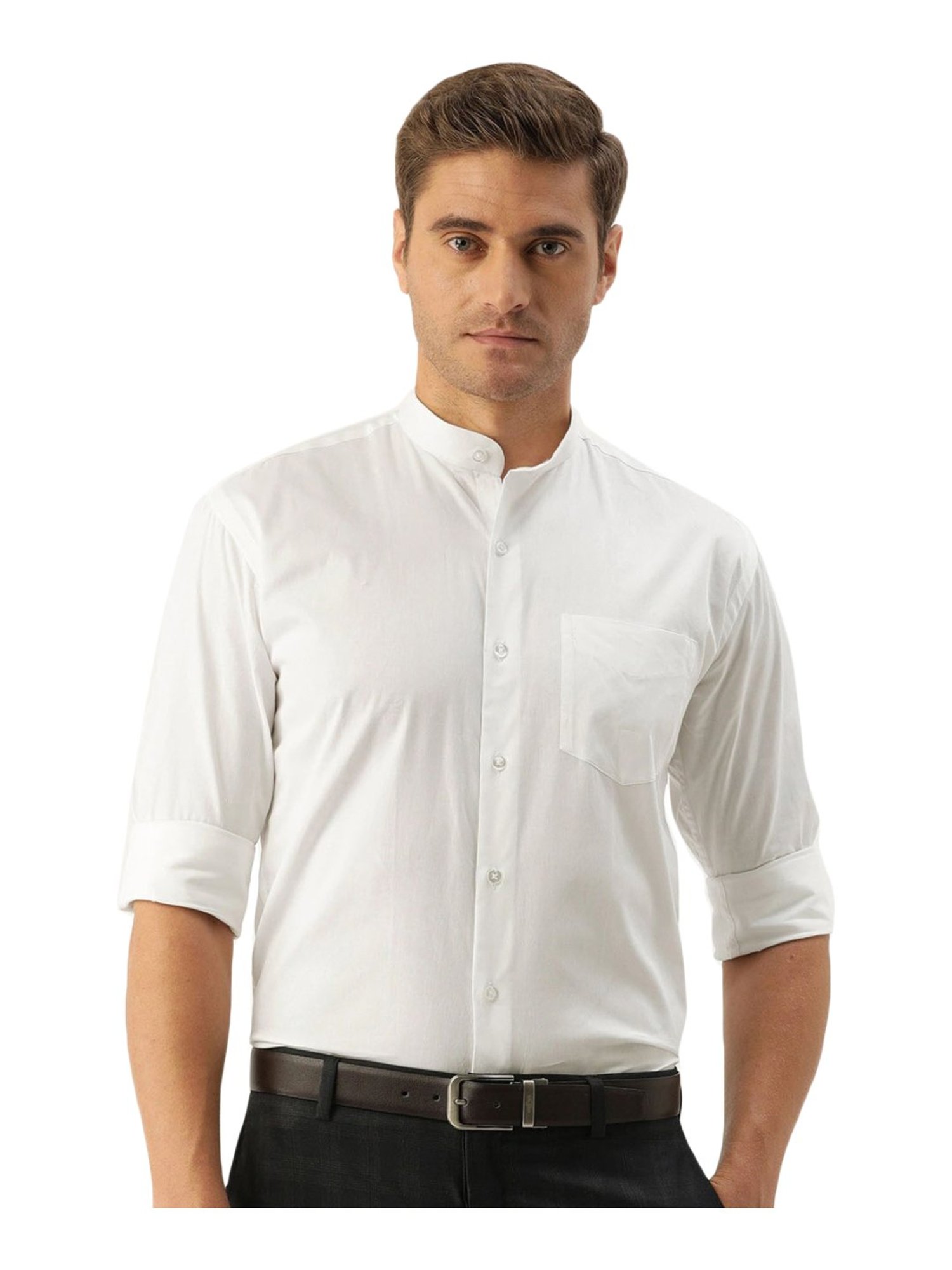 Hancock White Cotton Slim Fit Shirt