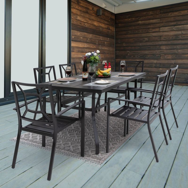 7pc Dining Set - Black - NUU GARDEN