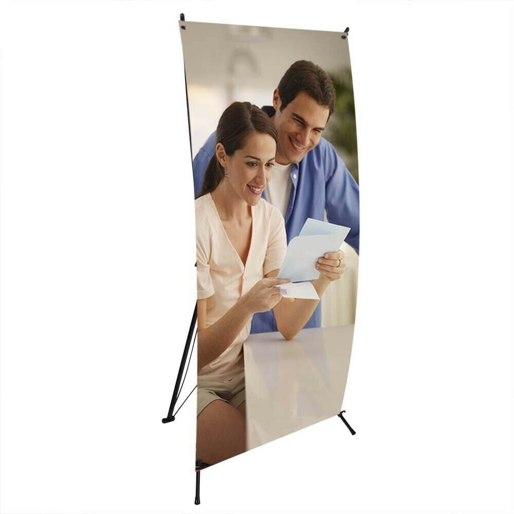 Commercial X Banner Display Stand 24" wide 63" tall + travel bag Trade Show