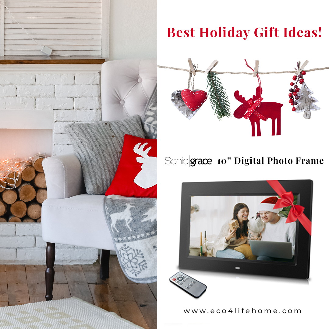 Sonicgrace 10.1&rdquo; DIGITAL PHOTO FRAME with Remote Control, 16:9 LCD Screen, Photo only, slide show, Support SD card, USB slot, Built in Calendar and clock, Wall mountable.
