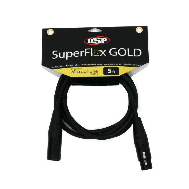 SuperFlex GOLD SFM-5 Premium Microphone Cable 5'