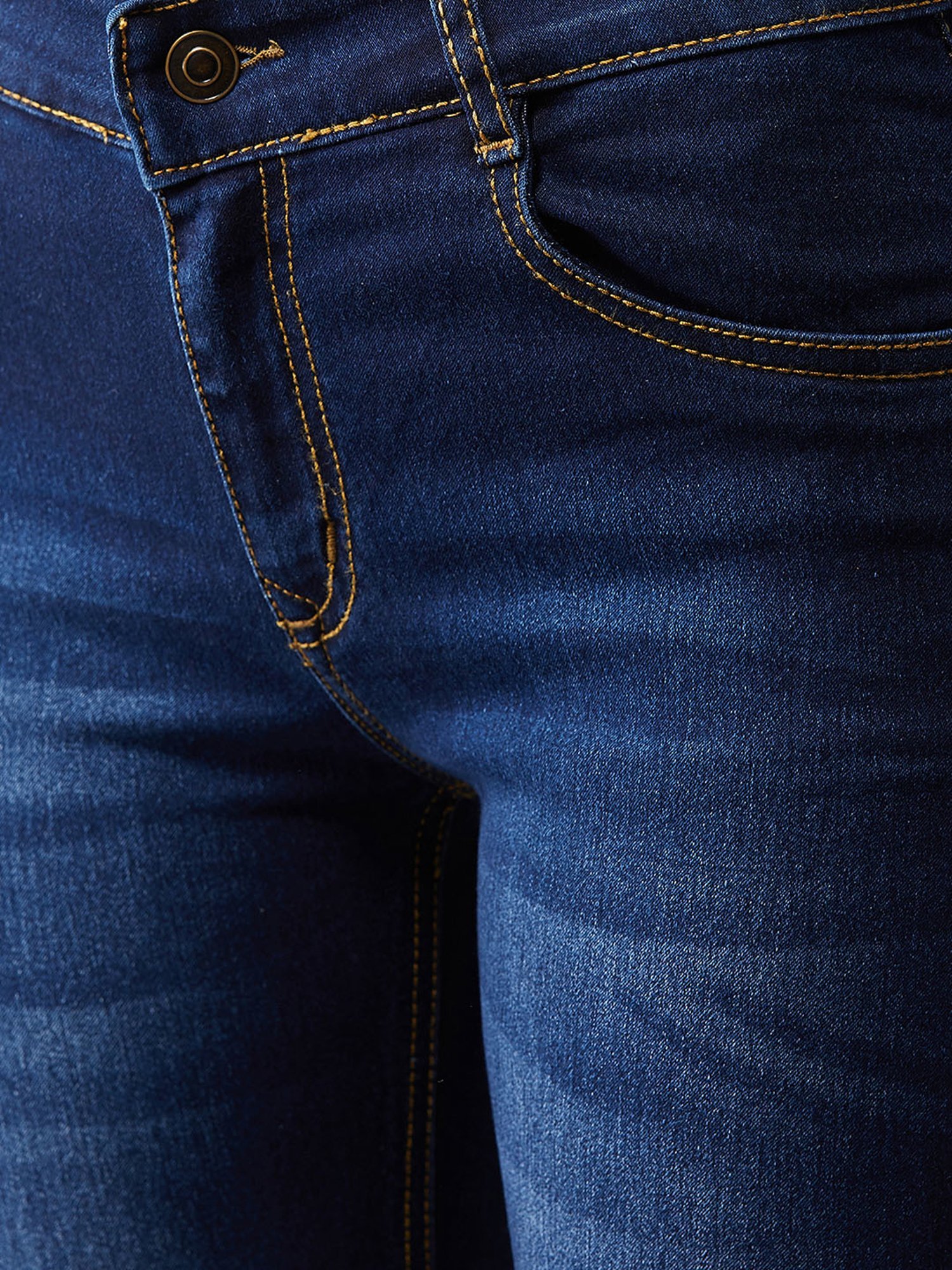 DOLCE CRUDO Blue Bootcut Mid Rise Jeans