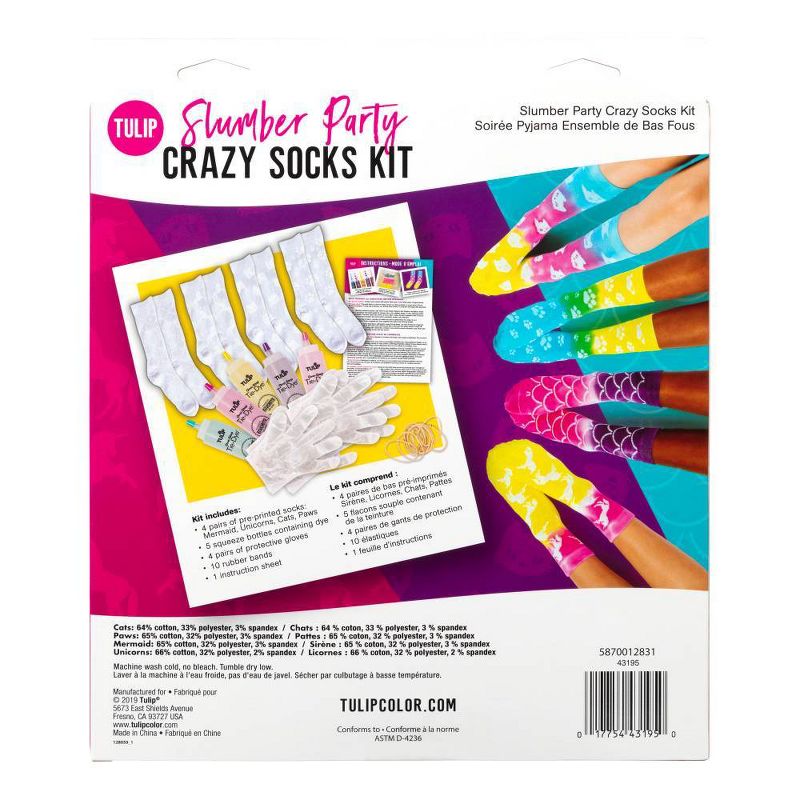 Tulip 32pc Slumber Party Crazy Socks Tie-Dye Kit