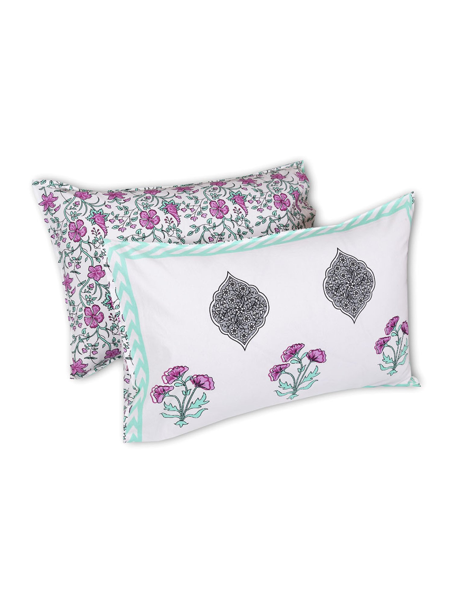 Romee White Cotton Floral Bed Sheets