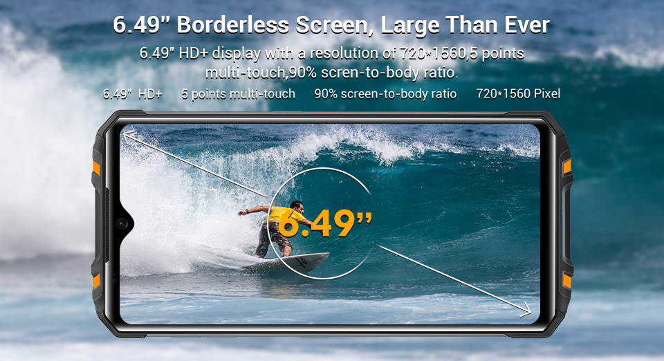 OUKITEL WP8 Pro Rugged Smartphone, 6.49&rdquo; Display, 4GB 64GB Dual SIM IP68 Waterproof Unlocked Cell Phones, 16MP Triple Camera Android 10, 5000mAh Battery Face/Fingerprint ID