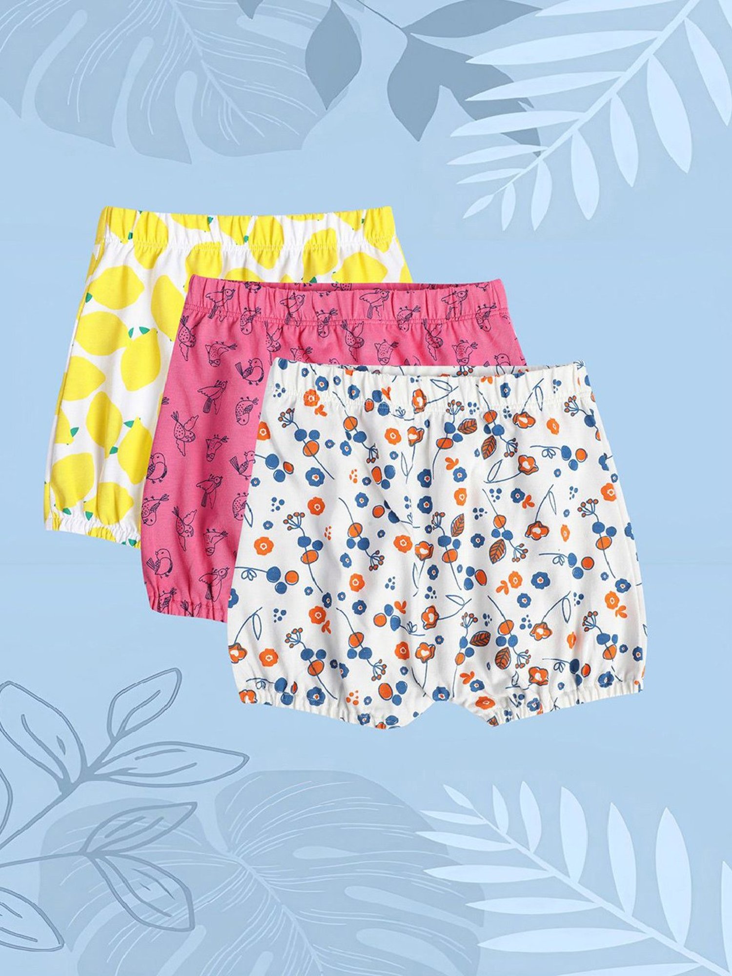 MINIKLUB Kids Multicolor Printed Shorts (Pack Of 3)