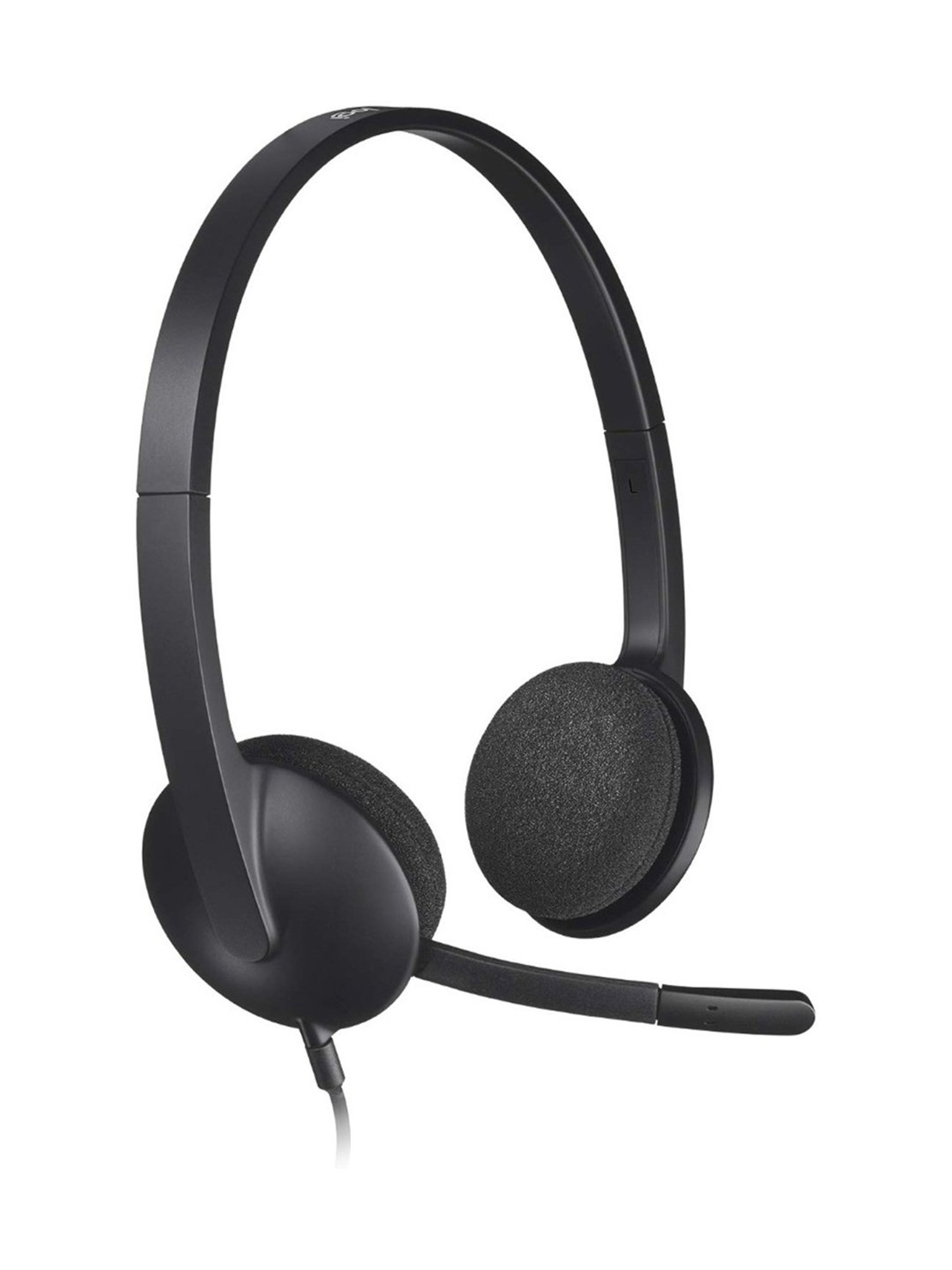 Logitech H340 Stereo Wired On Ear Headphones with Mic With Noise-Cancelling (Black)