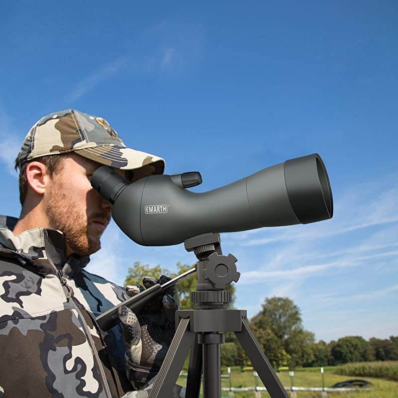 20-60x60AE Waterproof Angled Spotting Scope with Tripod, 45-Degree Angled Eyepiece, Optics Zoom 39-19m/1000m  Shooting Bird Watching Hunting Wildlife Scenery (20-60x60) Green