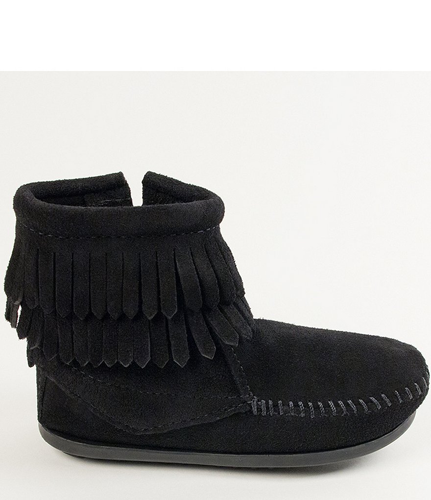 Minnetonka Girls' Double Fringe Suede Boots (Toddler)
