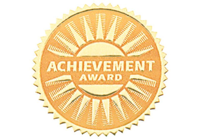 Hammond & Stephens Achievement Award Gold Foil Embossed Seal, pk of 54