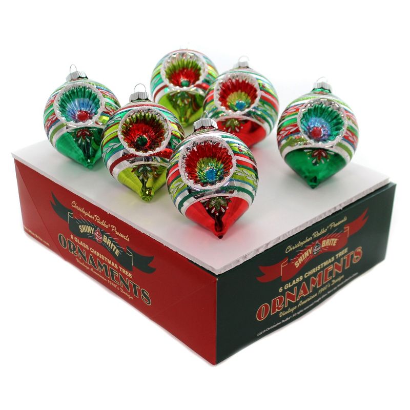 Shiny Brite 4.0" Hs Reflector Tulips Holiday Splendor  -  Ornament Sets