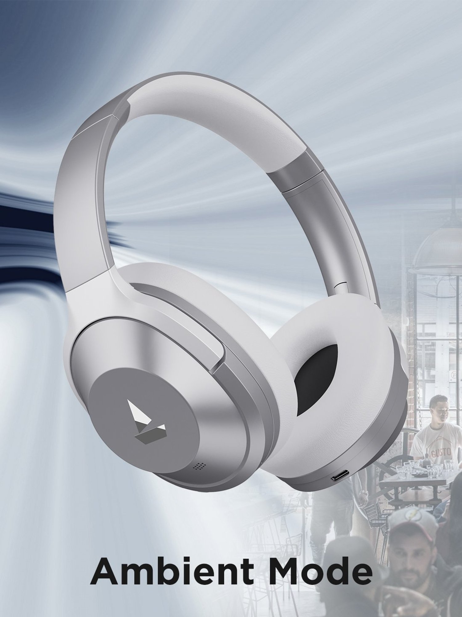 boAt Nirvanaa 751ANC T Headset with Hybrid Active Noise Cancellation & 65H Playback(Sterling Silver)