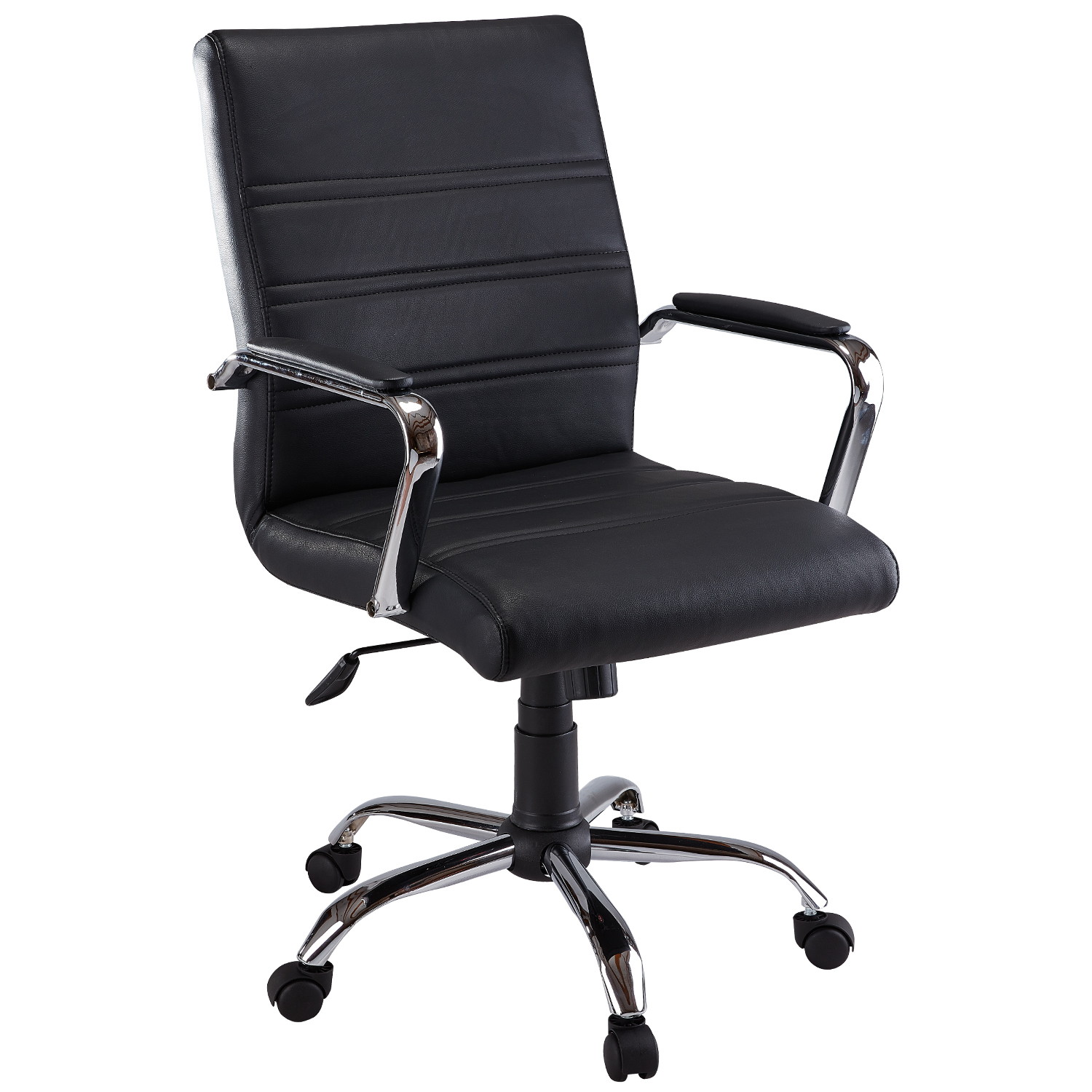 PU Leather Executive Conference Desk Chair High Back Office Chair Adjustable Swivel Chair With Arms White