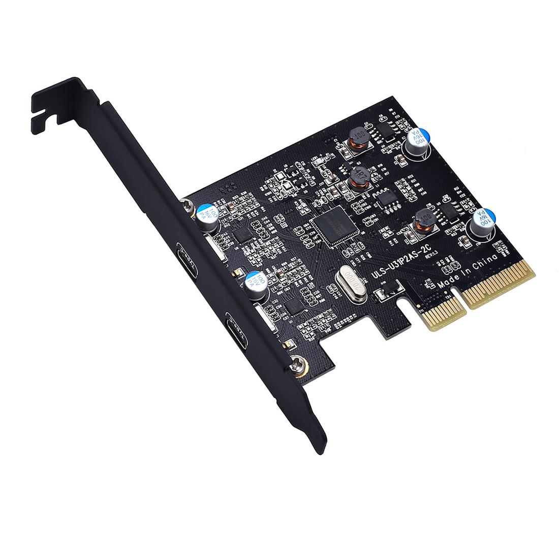 Add on Cards USB 3.1 Dual 10Gbps 2x Type-C Ports PCI Express Controller Riser Card Expansion Adapter for Mac Pro Windows Miner