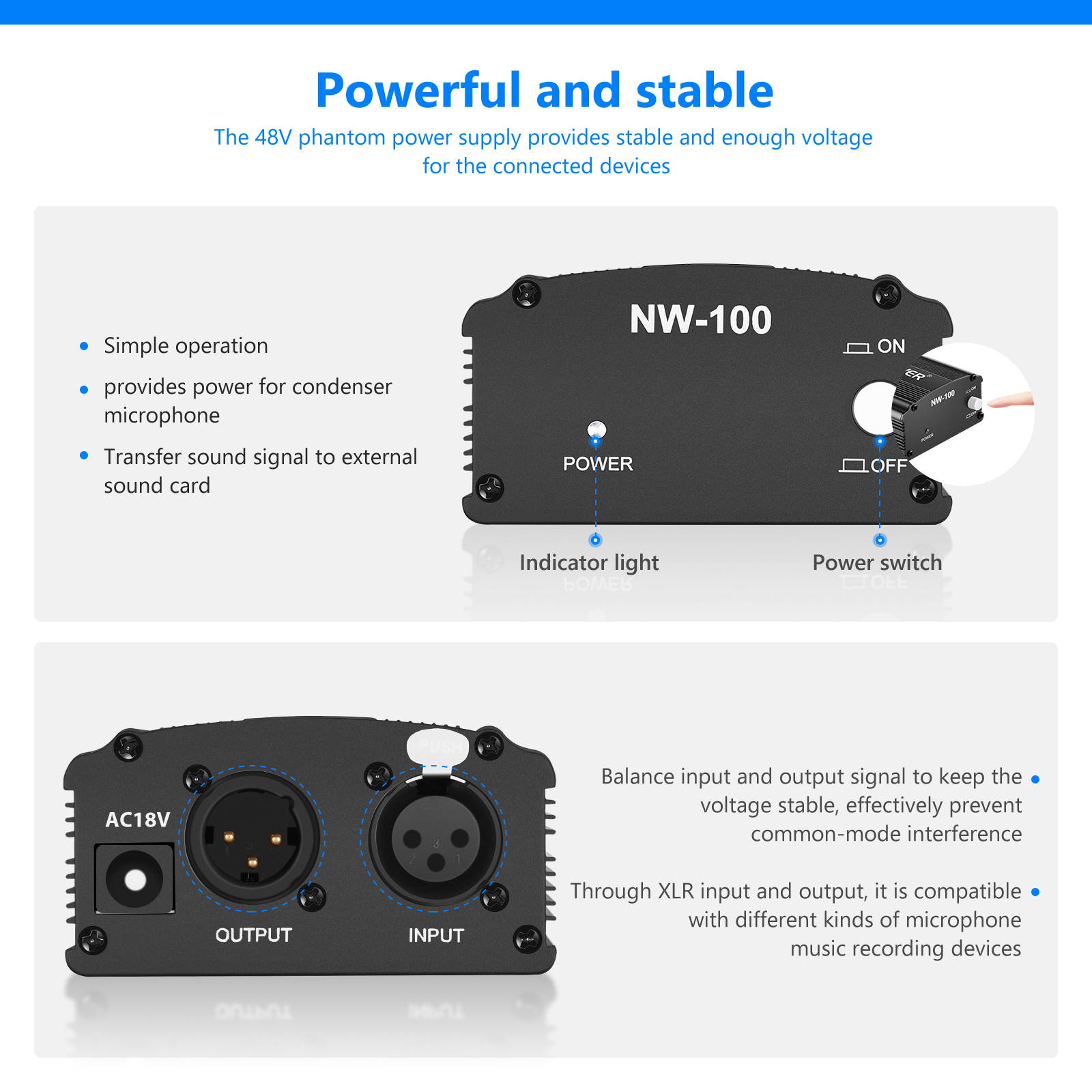 Neewer NW-700 Pro Condenser Microphone and Monitor Headphones Kit with 48V Phantom Power Supply, NW-35 Boom Scissor Arm Stand, Shock Mount and Pop Filter for Home Studio Sound Recording(Black)