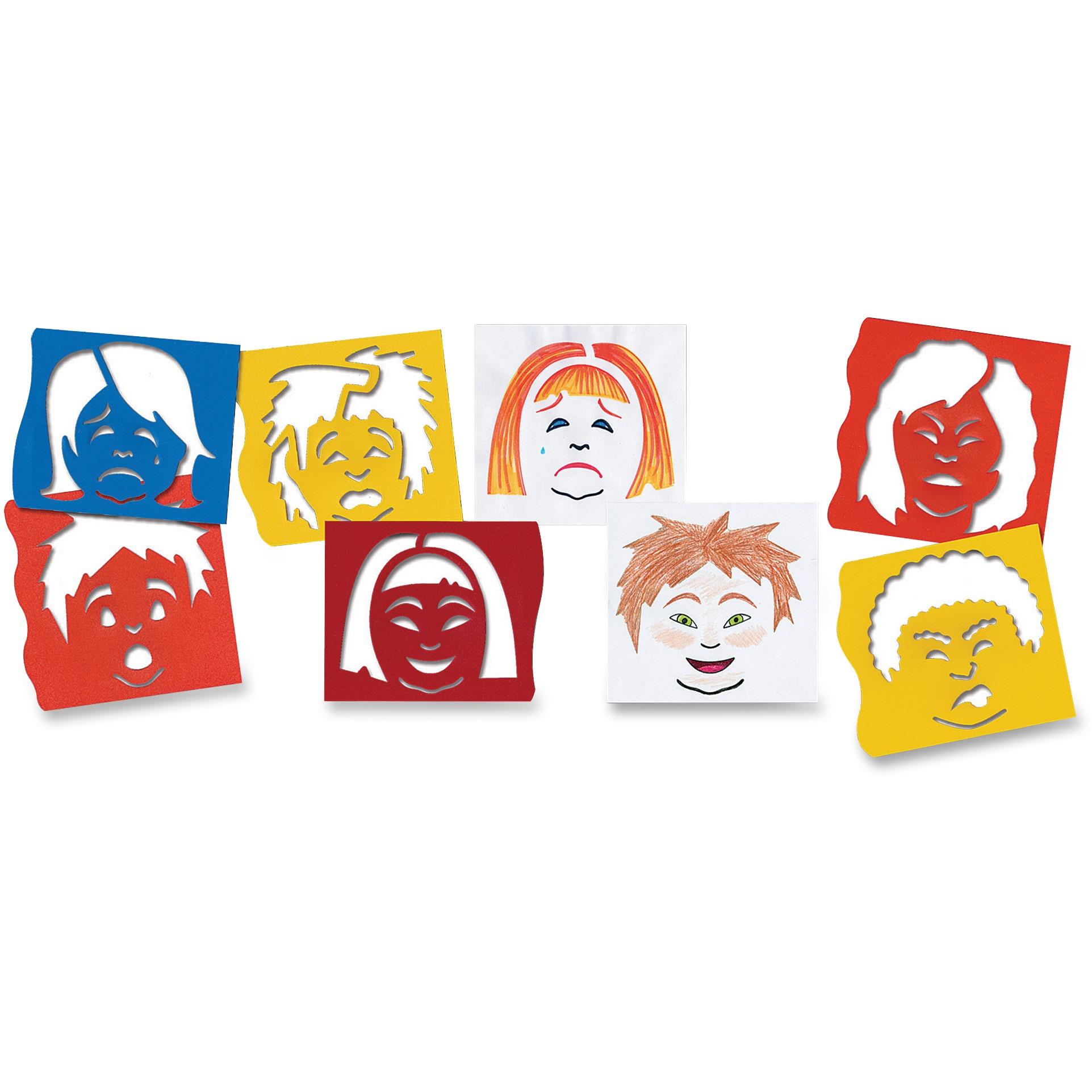 Roylco Mix/Match Emotion Stencils 8"x8" 6 Pcs Ast R5859