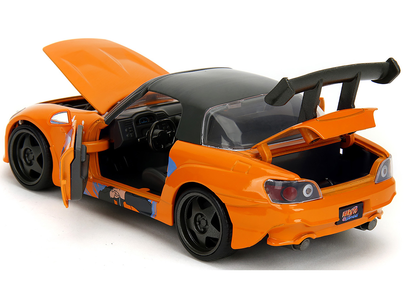 1997 Honda Civic Type R Blue Metallic with Graphics "Sonic the Hedgehog" (1991) Video Game "Hollywood Rides" Series 1/32 Diecast Model Car by Jada