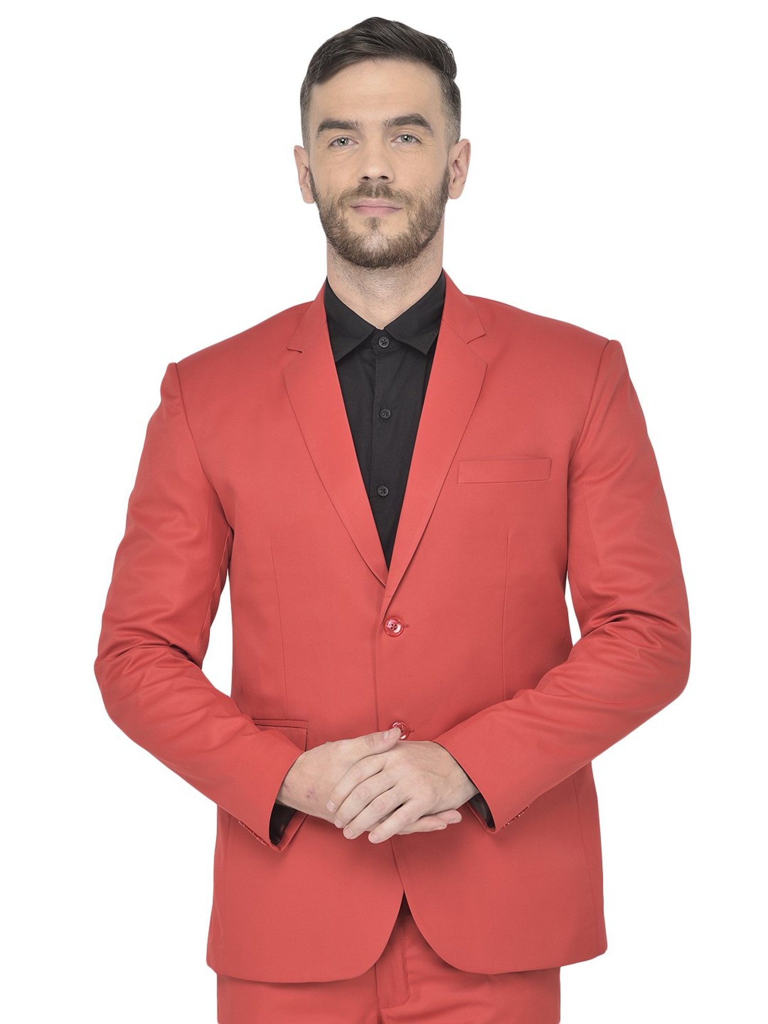 SG RAJASAHAB Red Regular Fit Blazer