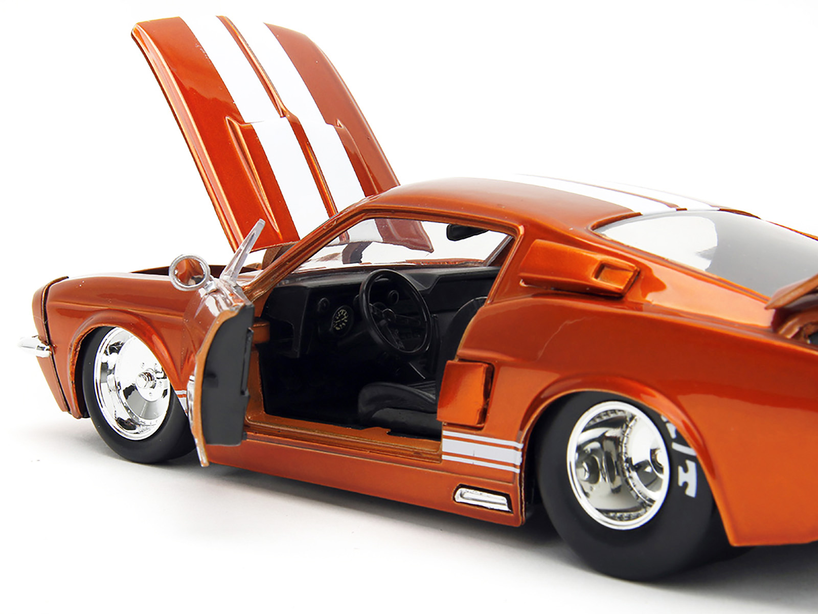 1967 Ford Mustang Shelby GT500 Candy Orange with White Stripes "Bigtime Muscle" Series 1/24 Diecast Model Car by Jada