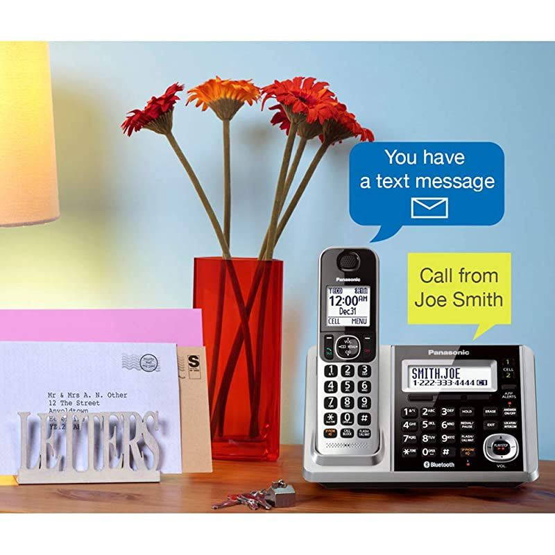 KXTG833SK Link2Cell Bluetooth with Talking Caller ID 3 Handset Cordless Phone Renewed