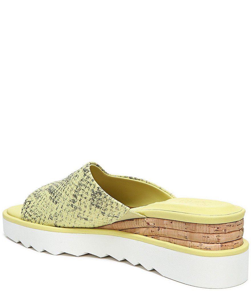 Franco Sarto Chazz Snake Print Cork Wedge Slides
