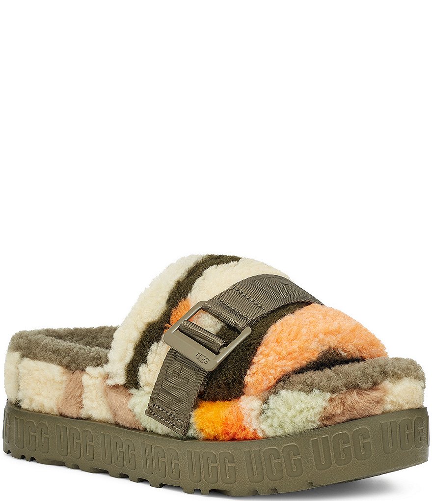 UGG&reg; Fluffita Cali Collage Buckle Faux Shearling Slides