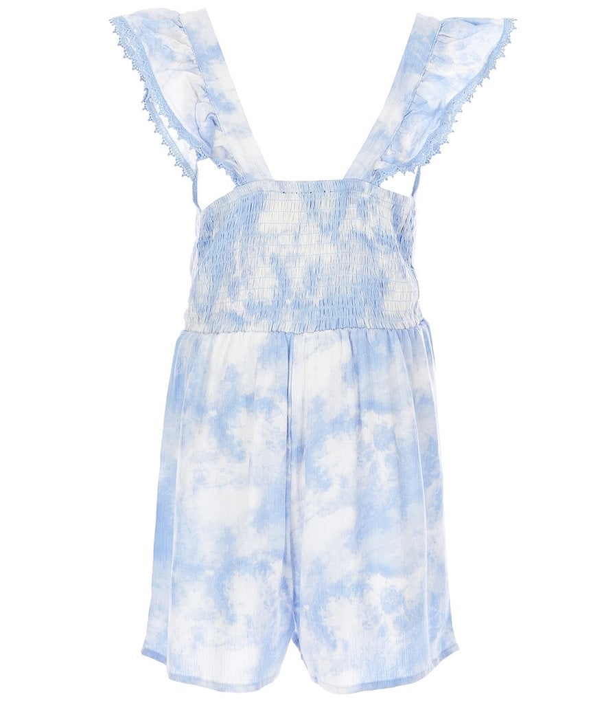 I.N. Girl Big Girls 7-16 Flutter-Sleeve Tie-Dye Sweetheart Romper