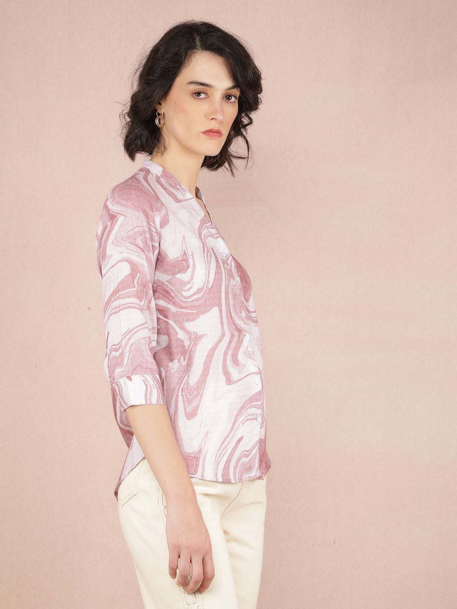 Crimsoune Club Pink Printed Shirt