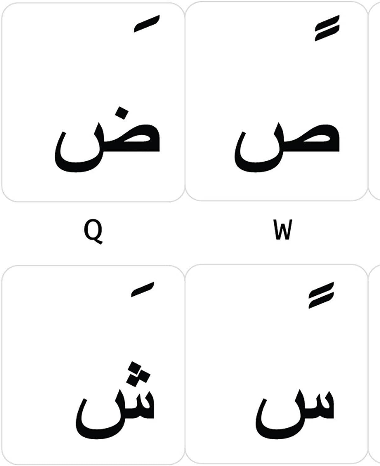 Arabic Stickers for Keyboard with Black Letters Transparent for Computer LAPTOPS Desktop