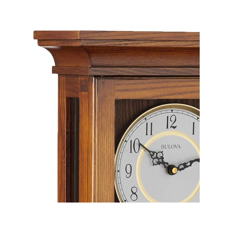 Bulvoa Clocks C4337 Mayfair 3 Tune Chiming Indoor Wood Framed Decorative Wall Clock, 2 Tone Metal Dial, Walnut