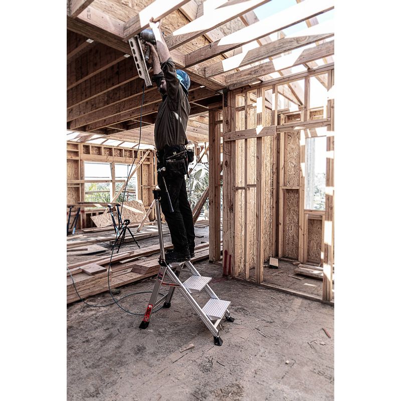 Little Giant Ladder Systems 3-step ANSI Type IAA 375lb Aluminum Stepstool with handrail Gray