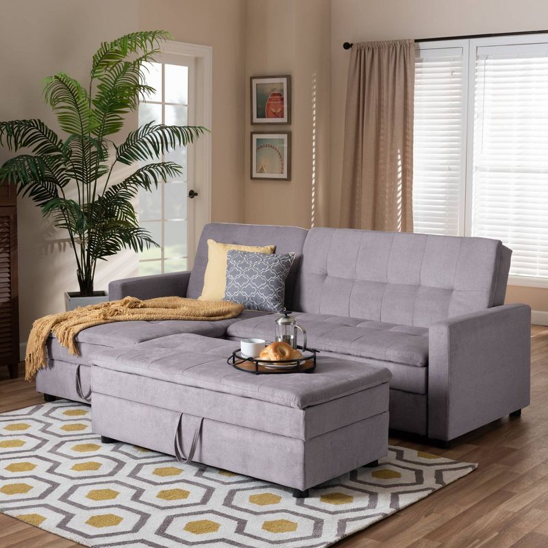 Noa Sectional Sofa with Ottoman Gray - Baxton Studio