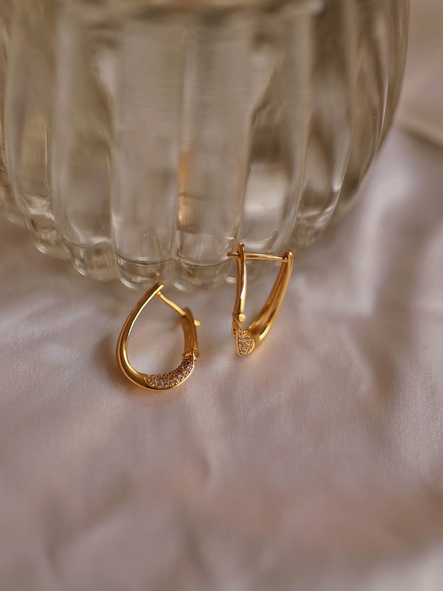 Perfectly Average U-shaped Studded Hoops for Women & Girls