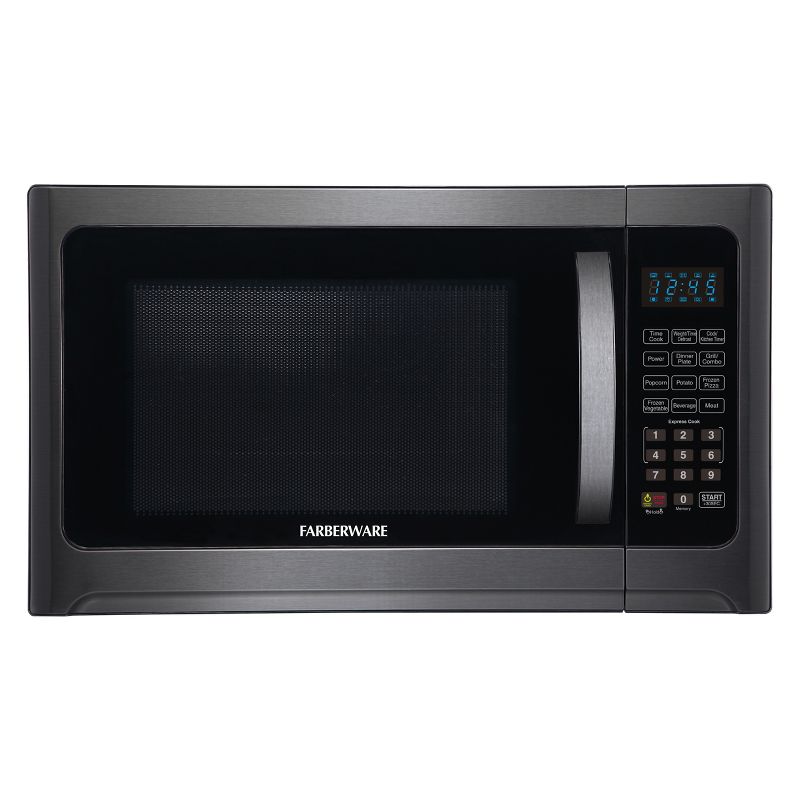 Farberware 1.2 cu ft 1100 Watt Microwave Oven with Grill Function Black Stainless Steel - FMO12AHTBSG