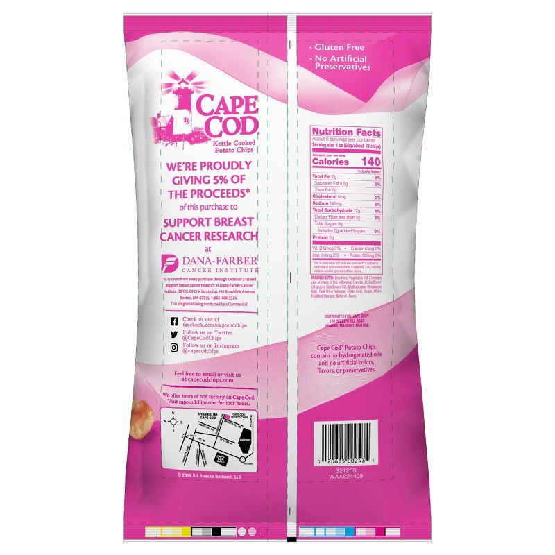 Cape Cod Pink Himalayan Salt & Red Wine Vinegar Kettle Cooked Potato Chips - 6.5oz