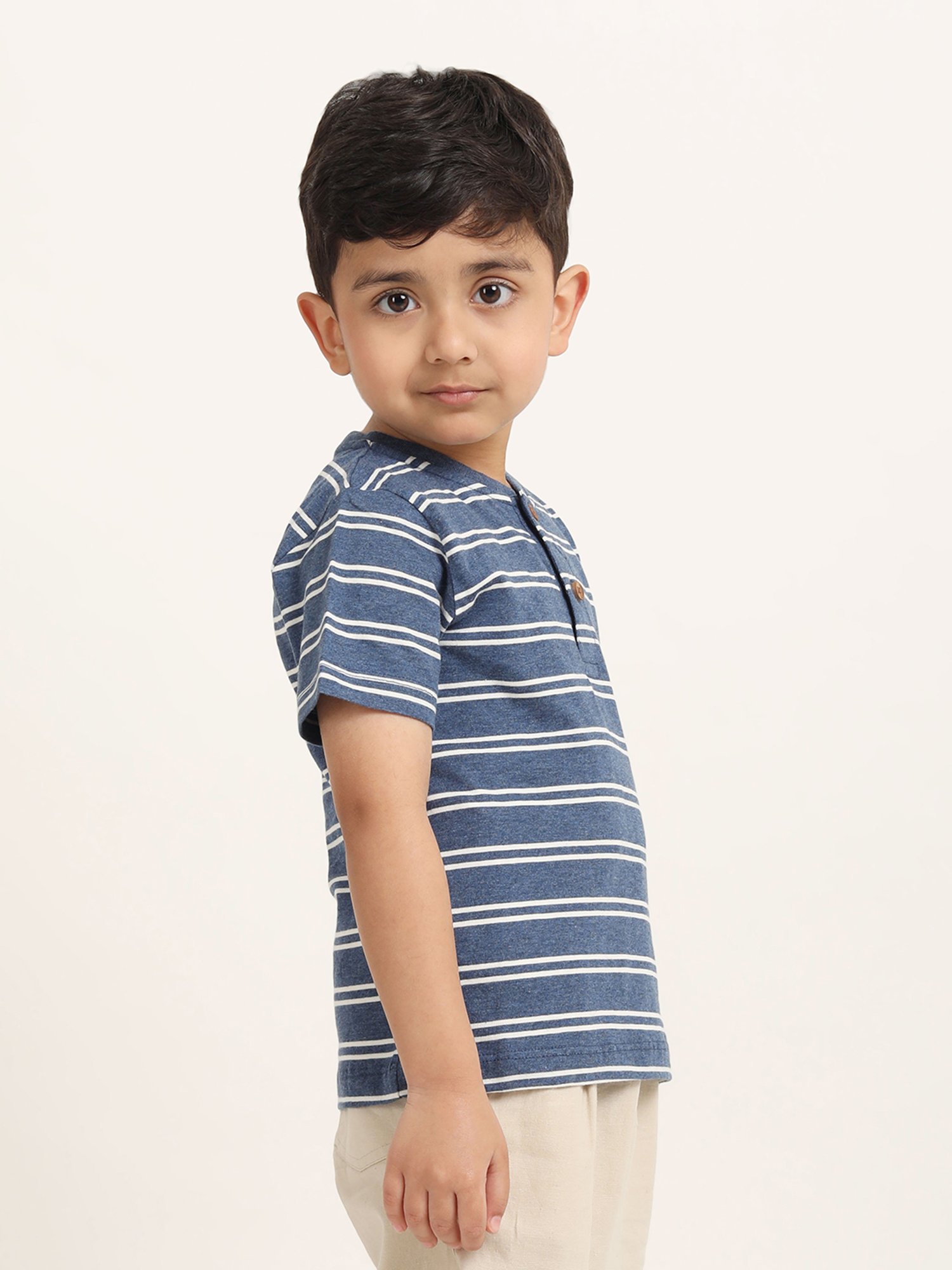 Campana Kids Blue Striped T-Shirt