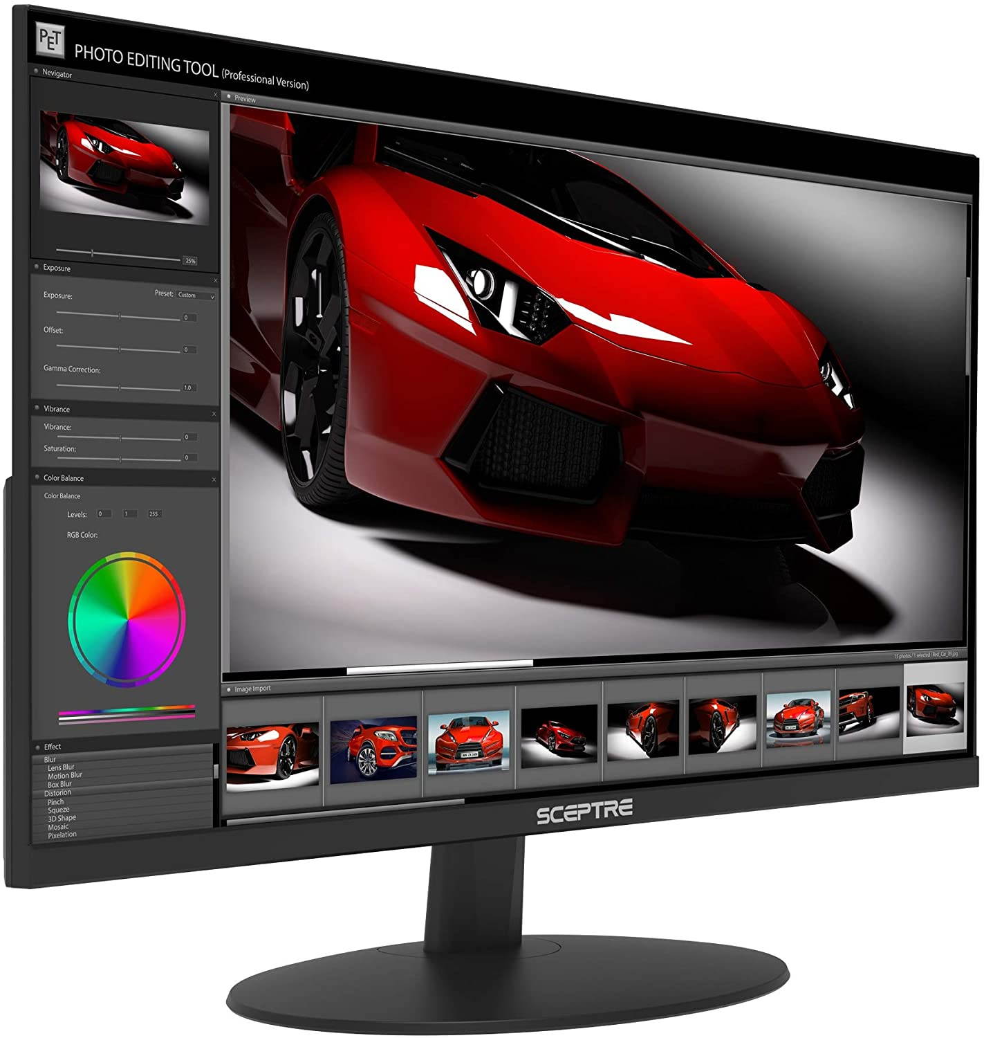 Sceptre E248W-19203R 24" Ultra Thin 75Hz 1080p LED Monitor 2x HDMI VGA Build-in Speakers, Machine Black (Wide Viewing Angle 178&deg; (Horizontal) / 178&deg; (Vertical)