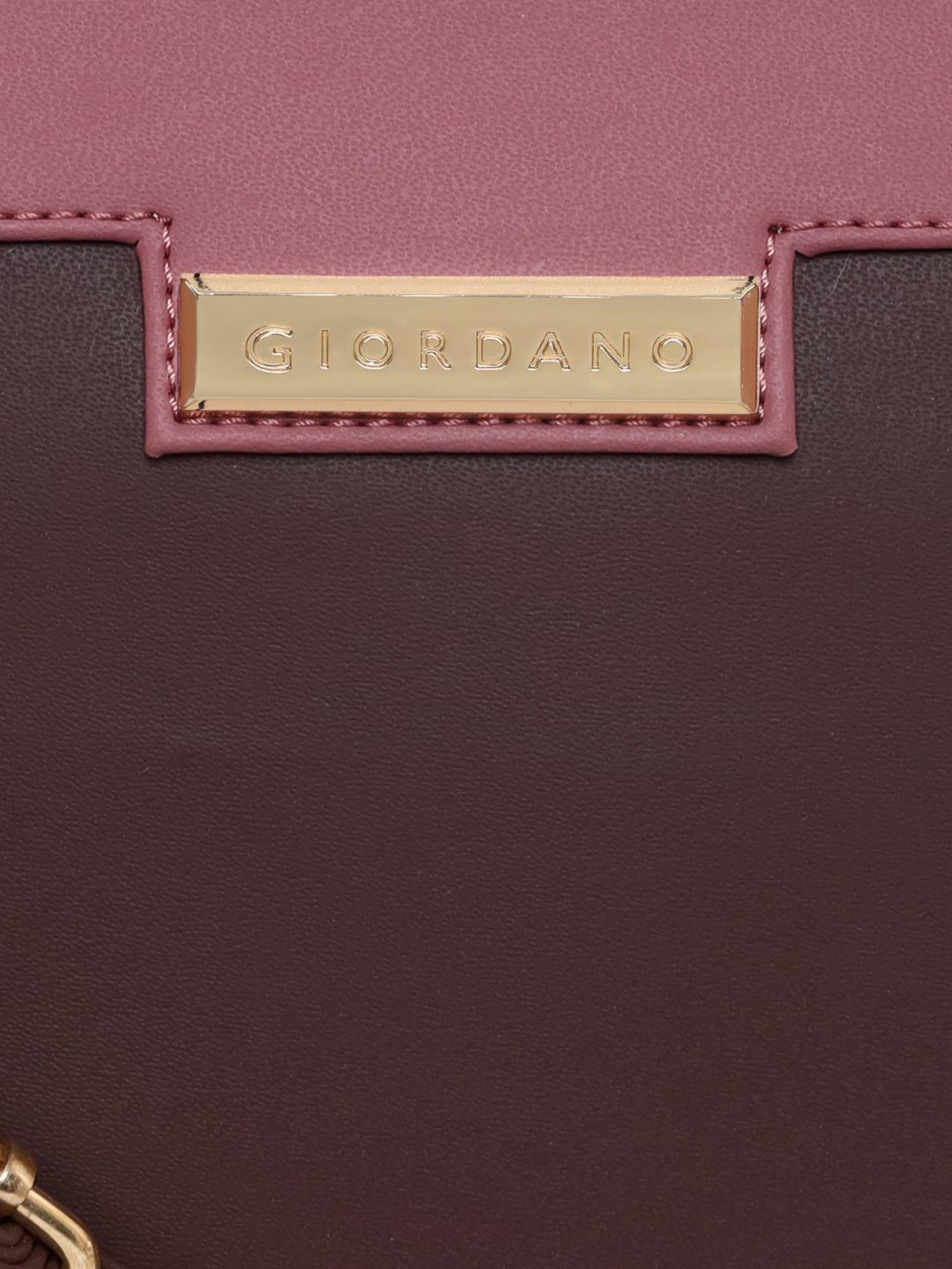 Giordano Brown Solid Medium Shoulder Handbag