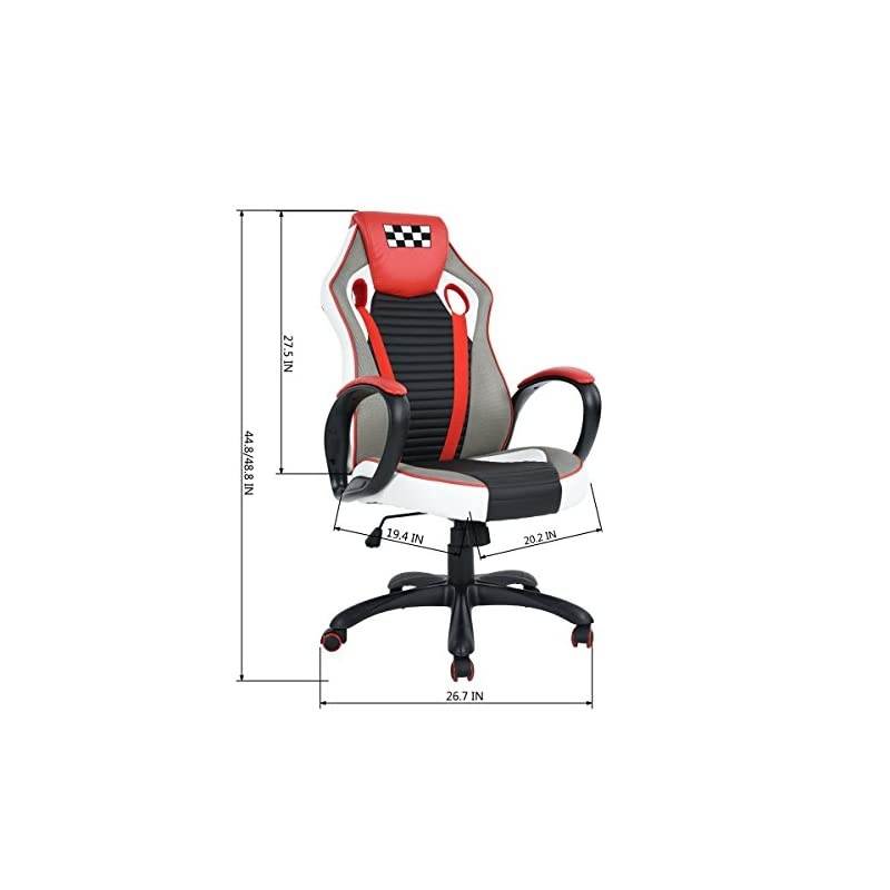 Home Office Decorations Furniture, Ergonomic Computer Seat Faux Leather Office Racing Desk Chair (RED 2)