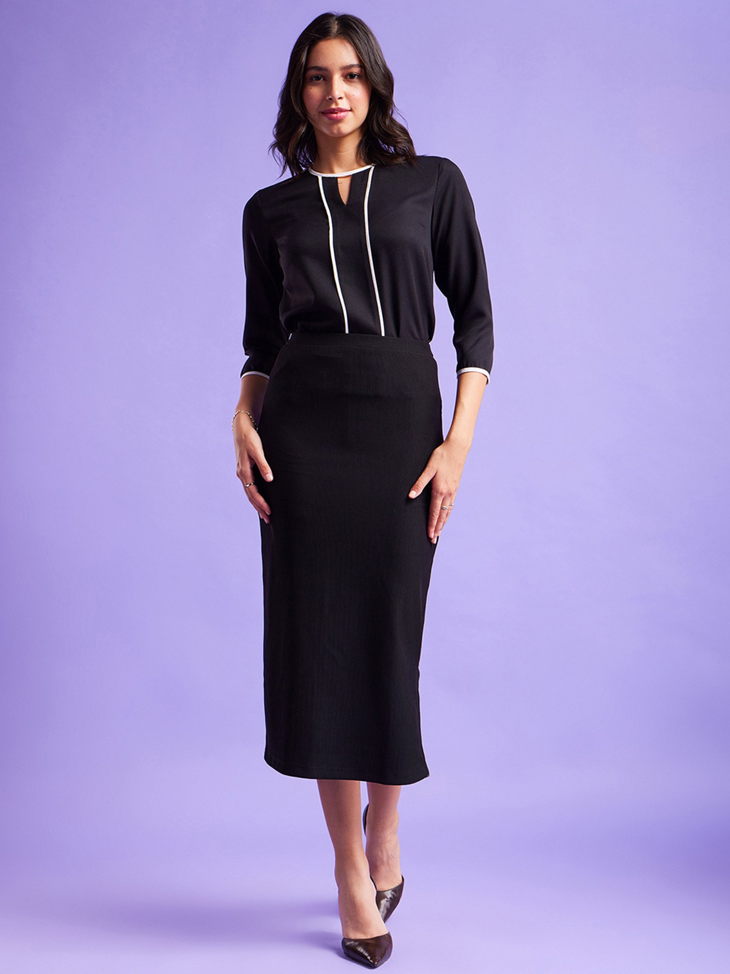 Fablestreet Black Regular Fit Top