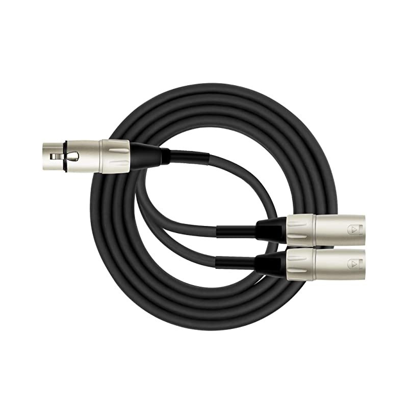 Cable Y30301 1 Foot XLR Female to Dual XLR Male YCable