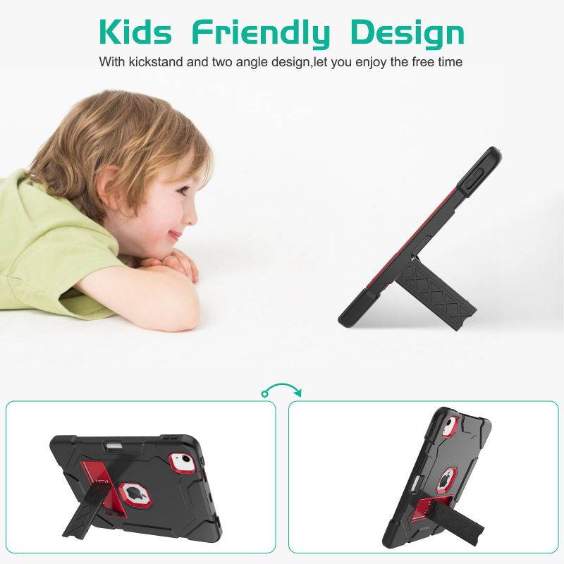 Donwell For iPad Air 4th Gen 10.9 inch 2020,For Apple iPad Air (2020)/Apple iPad Air (4th Generation) /Apple iPad Air 10.9'' 2020 Shockproof TPU Pencil Holder Kickstand Case Cover