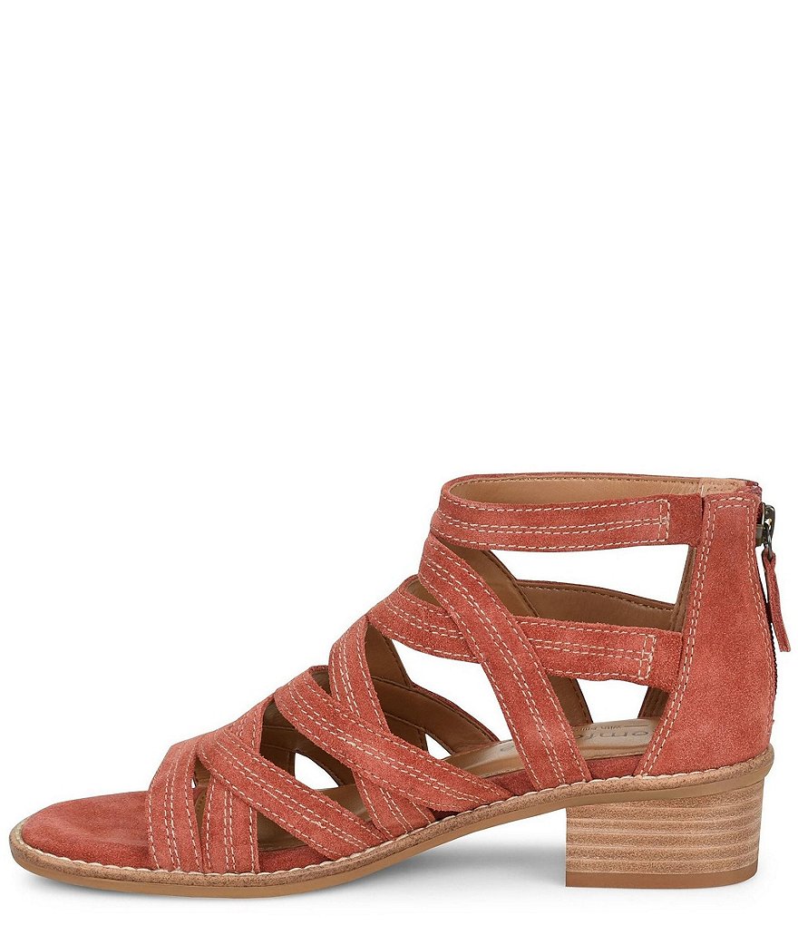 Comfortiva Betha Suede Gladiator Block Heel Sandals