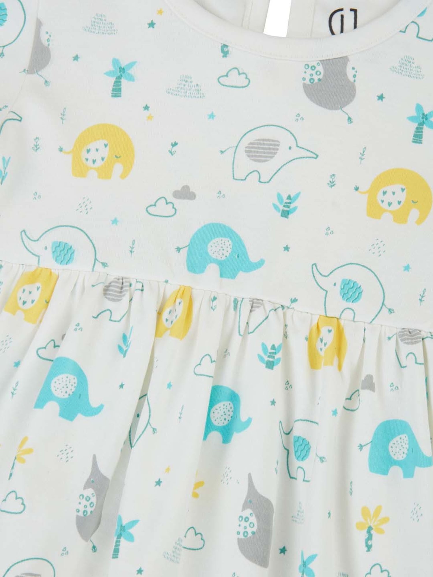 GJ baby Kids White Cotton Printed Dress Set